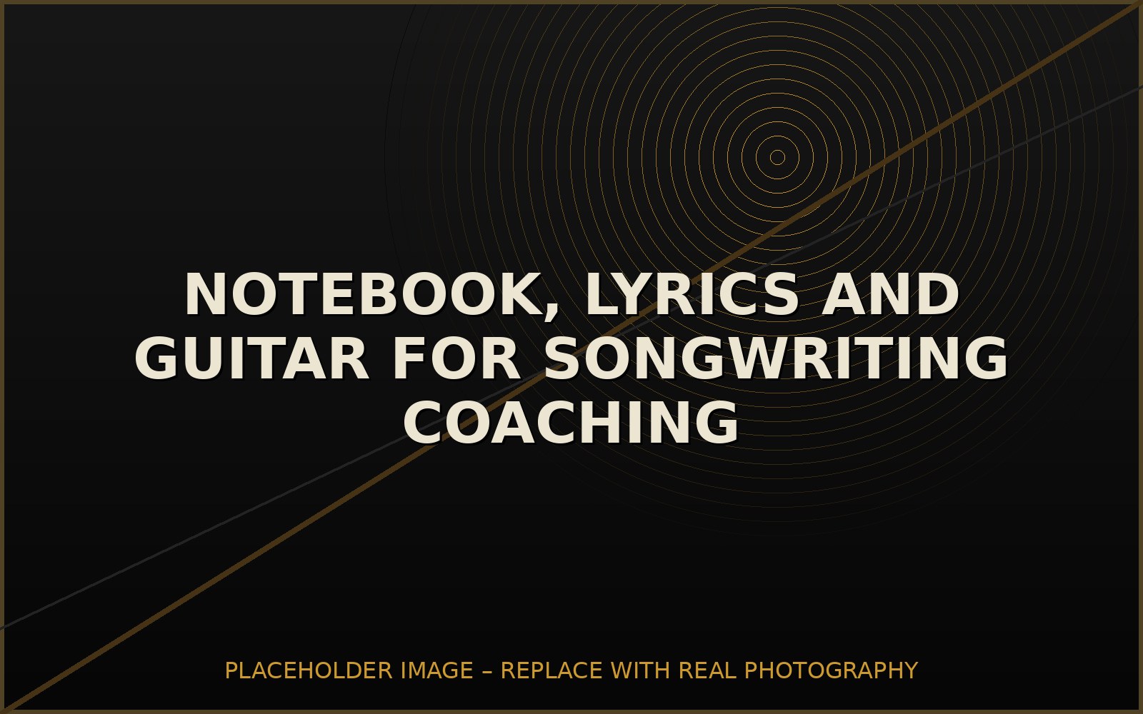 Notebook and guitar for songwriting coaching in Stoke-on-Trent
